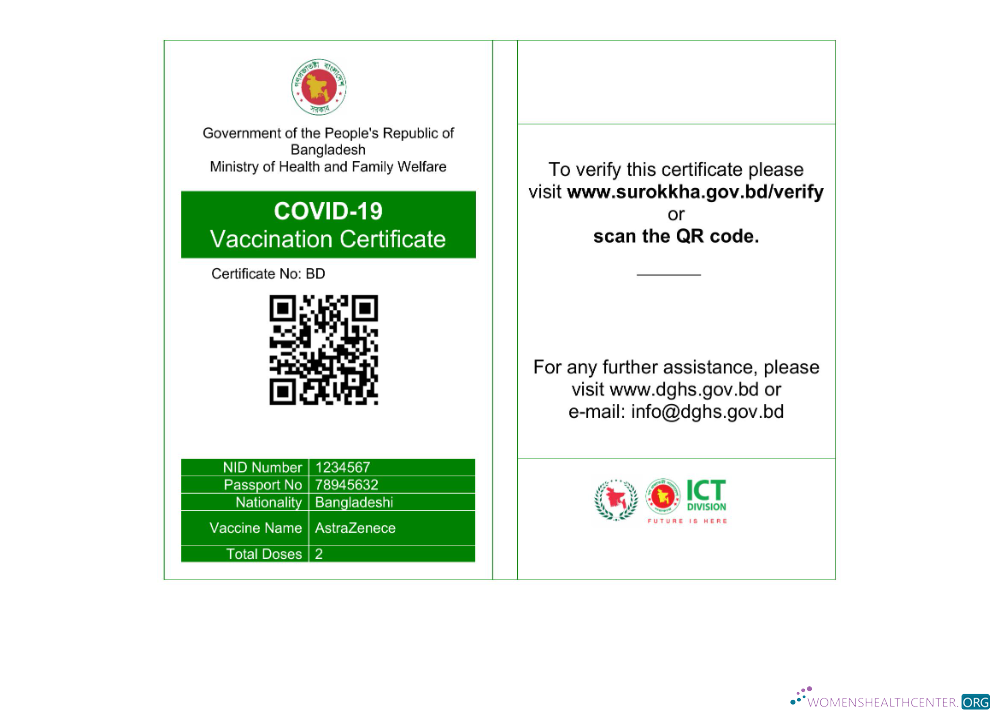 Download Bangladesh COVID 19 vaccination certificate Word and PDF template Photoshop template